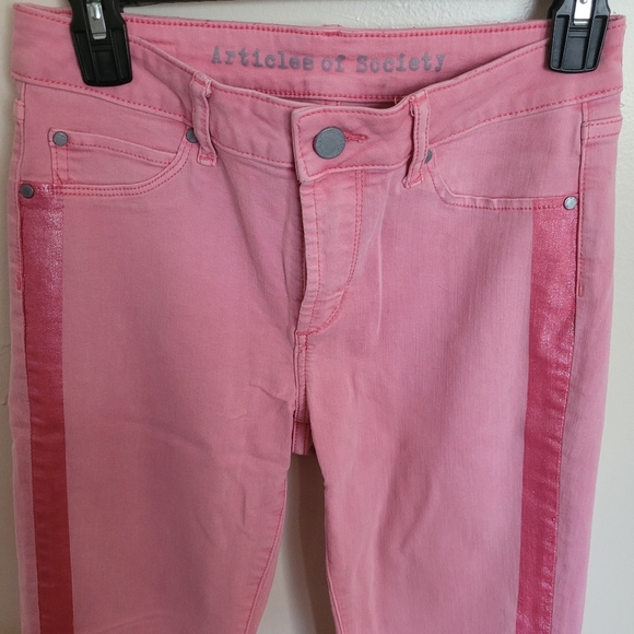 Articles of Society Pink Shimmer Denim Jeans Size 27 - Picture 4 of 12